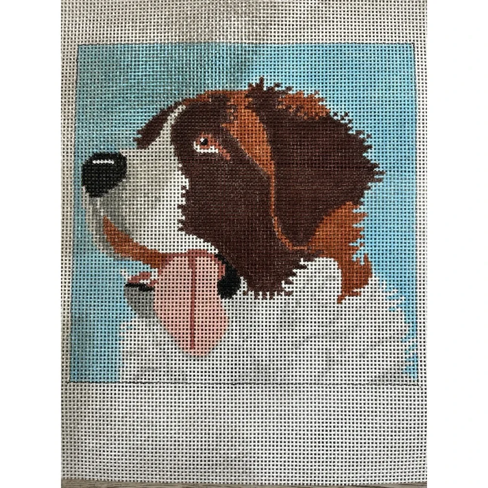 Cat's Cradle Handpainted Needlepoint Canvas Saint‎ Bernard Dog Alpine Mastiff
